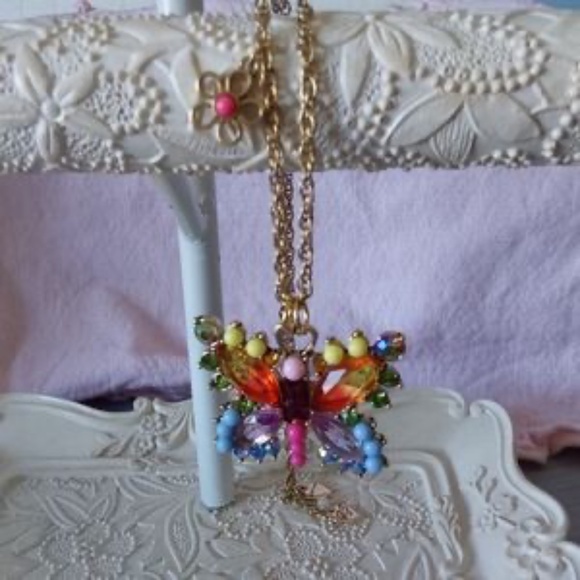 Betsey Johnson  Love Fest butterfly necklace - Picture 1 of 1